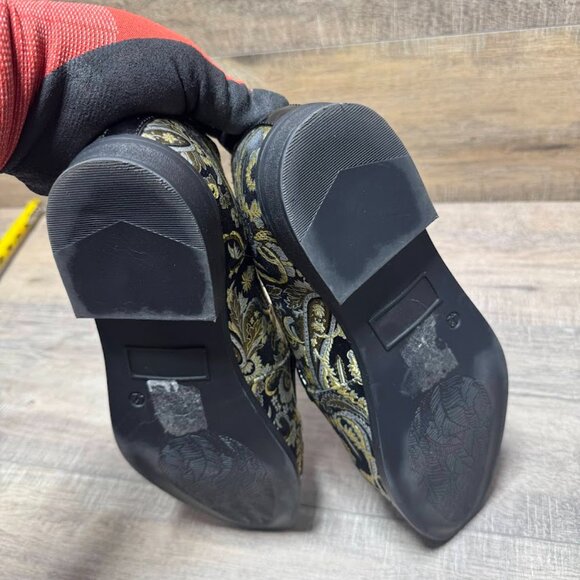 Topman Askew Brocade Black/Gold Loafers Men's Size EU 42 - Picture 4 of 6